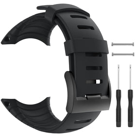Patrohoo Suunto Core black band, front view, durable rubber for outdoor use.