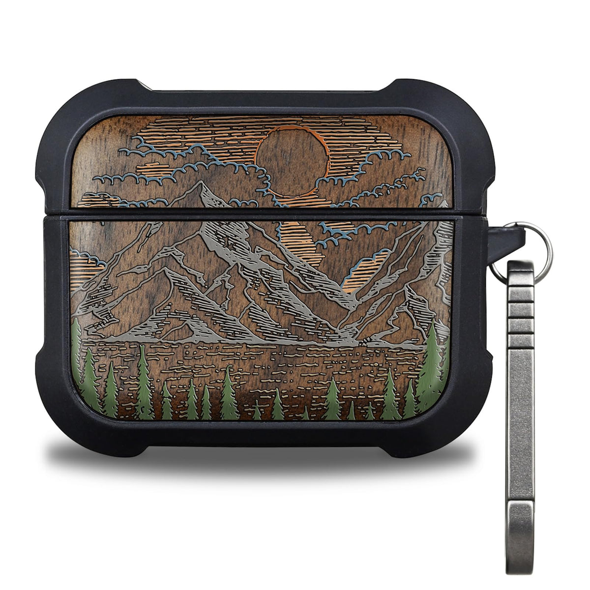Patterit AirPods Pro 3 Case Mountain Dawn Walnut exterior adds stylish protection for daily carry.
