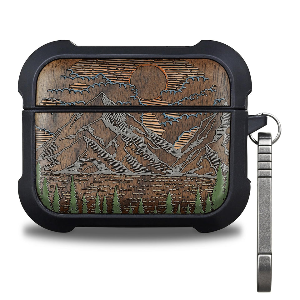 Patterit AirPods Pro 3 Case Mountain Dawn Walnut exterior adds stylish protection for daily carry.