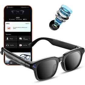 Paubea AI Smart Glasses capture crisp 4K photos and stabilized 1080p video for on-the-go memories.