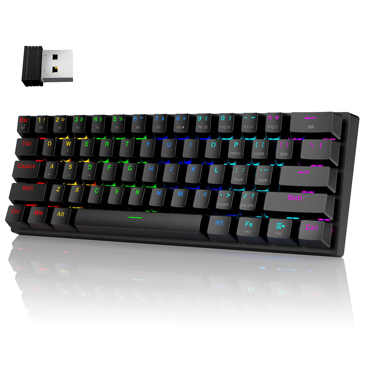 Pauroty front view showing compact 61-key layout and branding, convenient portability