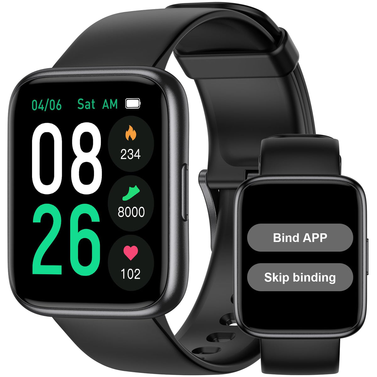 Pautios front view showing clear screen and watch face for easy reading