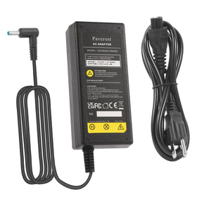 Paverost 45W laptop charger with blue tip for HP, steady power on the go.
