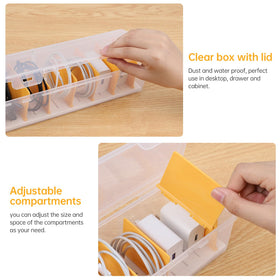 pavstine open box revealing adjustable compartments and neat cable arrangement for quick access