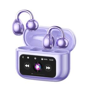 PAXA Clip On Earbuds case touchscreen for quick on-the-go controls.
