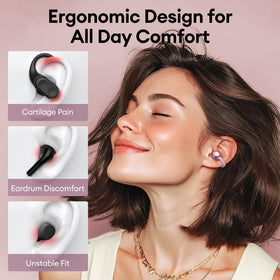 PAXA open-ear clip design delivers lightweight comfort for long workouts.