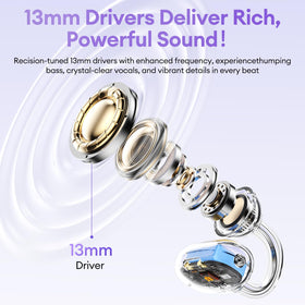 PAXA charging case with both earbuds inside illustrating fast recharging convenience