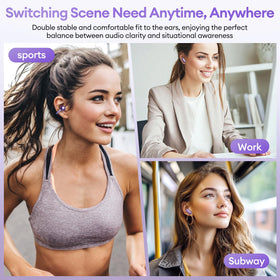PAXA earbuds worn while running showing sweat resistance and outdoor safety