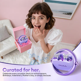 PAXA lifestyle shot woman commuting with Ctbuds, fashion-forward everyday use benefit
