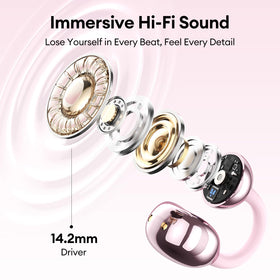 PAXA open-ear headphones provide up to 50 hours of listening on a charge.