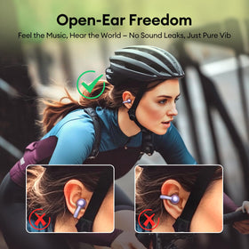PAXA open-ear sport use for runners and cyclists.