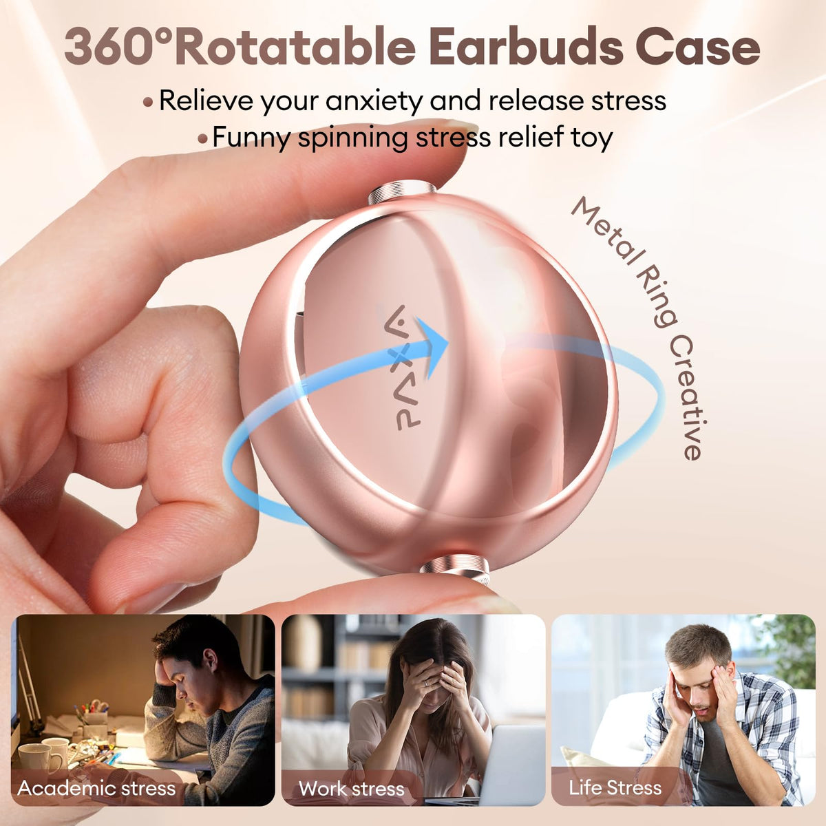 PAXA earbuds beside smartphone indicating compact size and portability