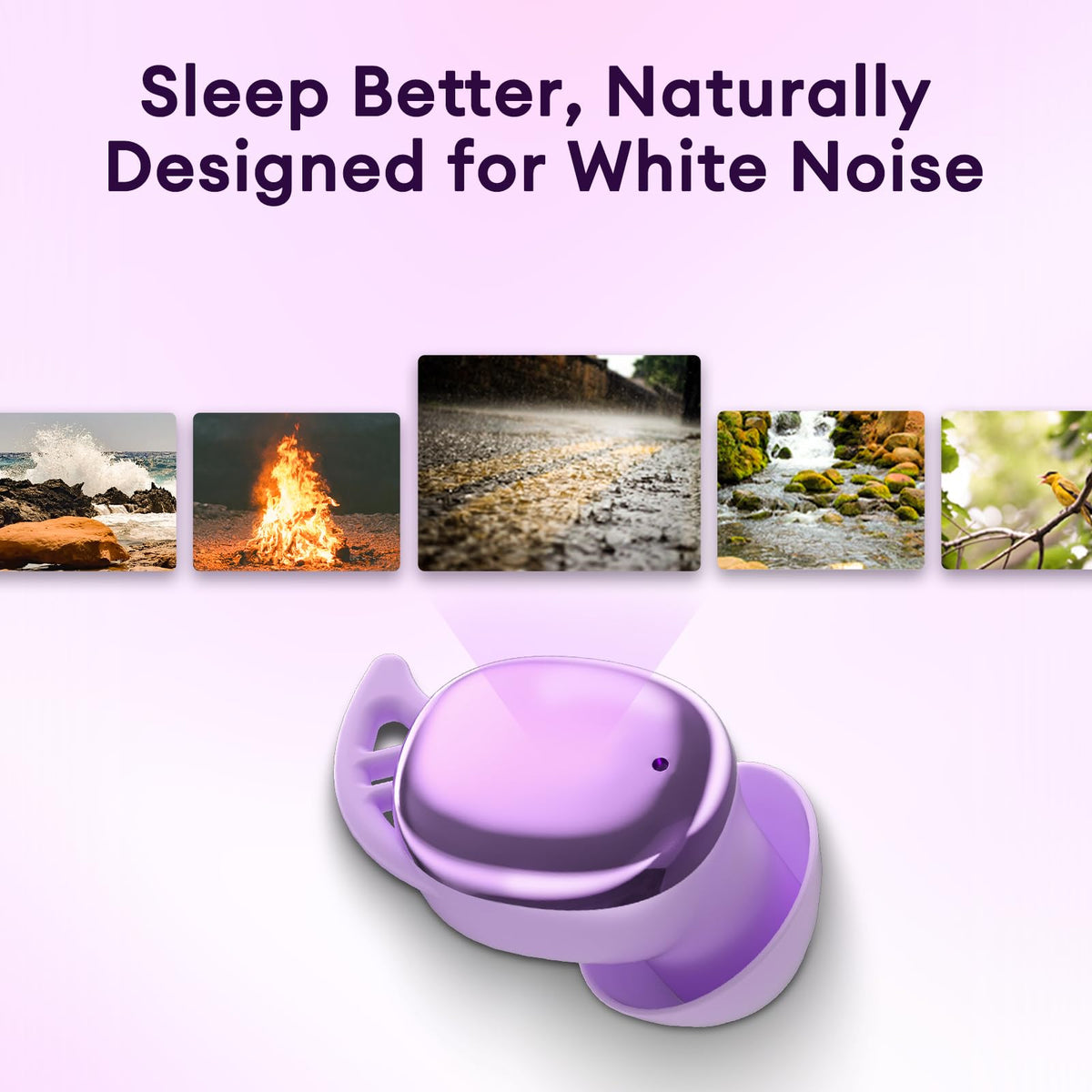 PAXA Sleep Earbuds purple color close-up for a stylish look