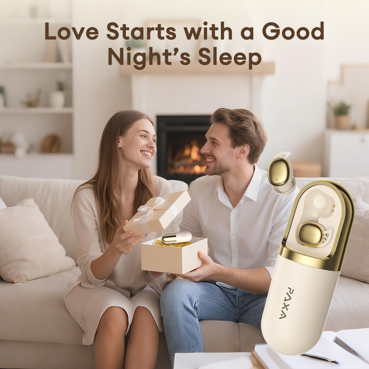 PAXA beige S13 finish conveys a discreet, cozy bedside setup.