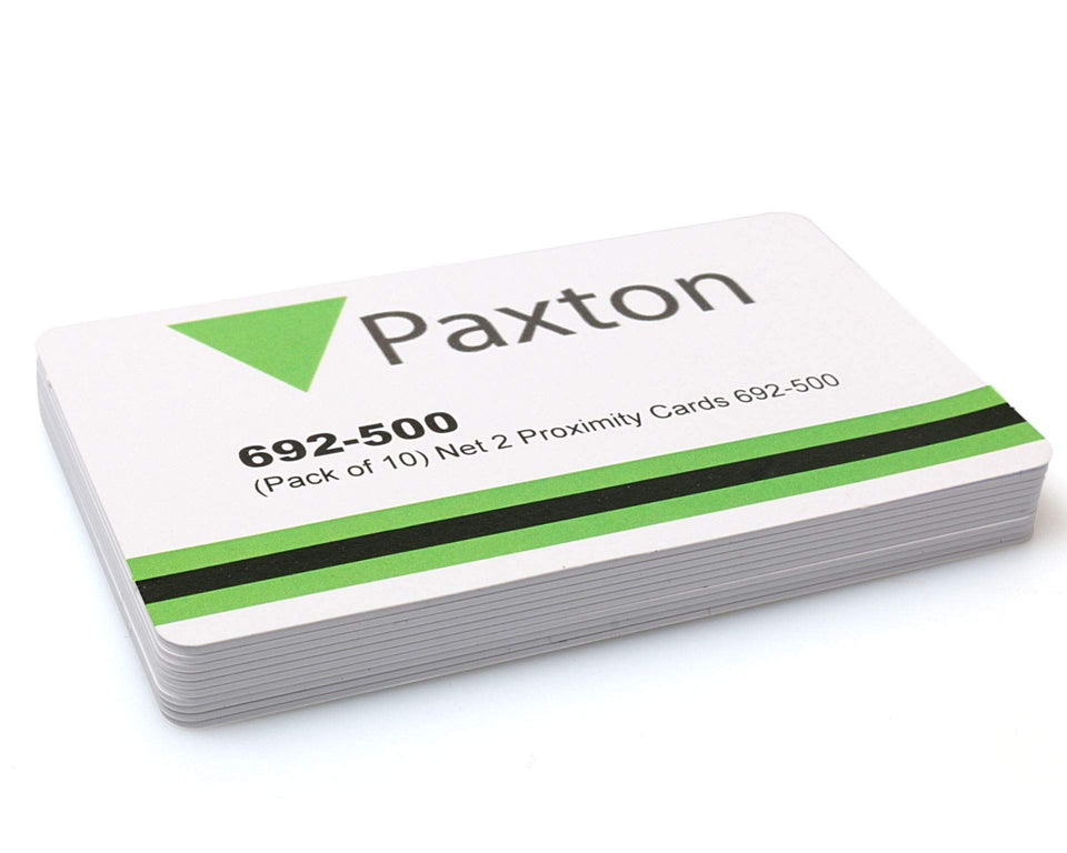 Paxton 692-500 card front view showing clean layout and easy-programming benefit