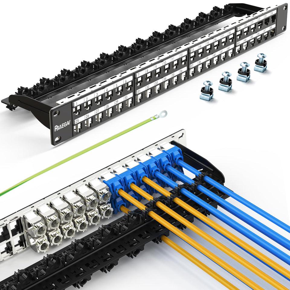 PBAEGAV front view showing all 48 blank keystone ports and neat layout