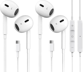 Pcwfbzf USB-C headphones 2-pack with durable cord for daily use