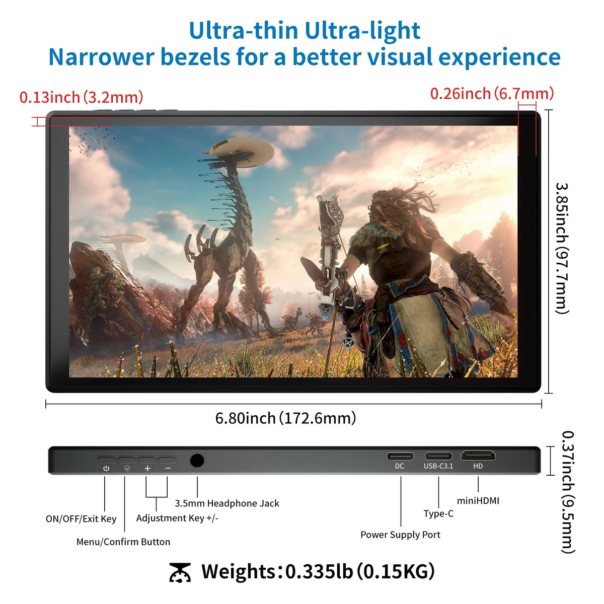 PeakDo 7-inch portable monitor delivers 1080p clarity for gaming and productivity.