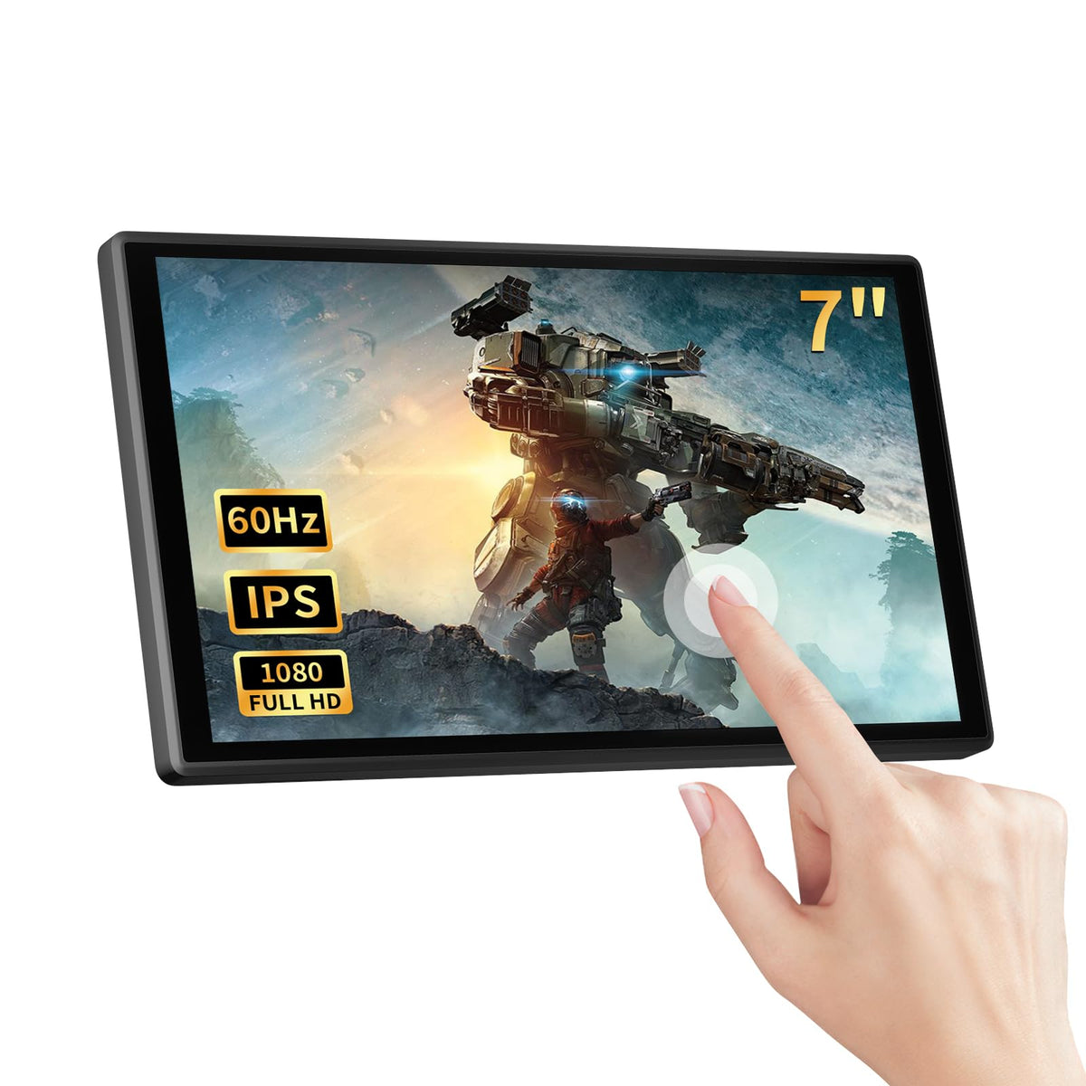 PeakDo 7-inch portable monitor with ultra-thin profile for easy travel.
