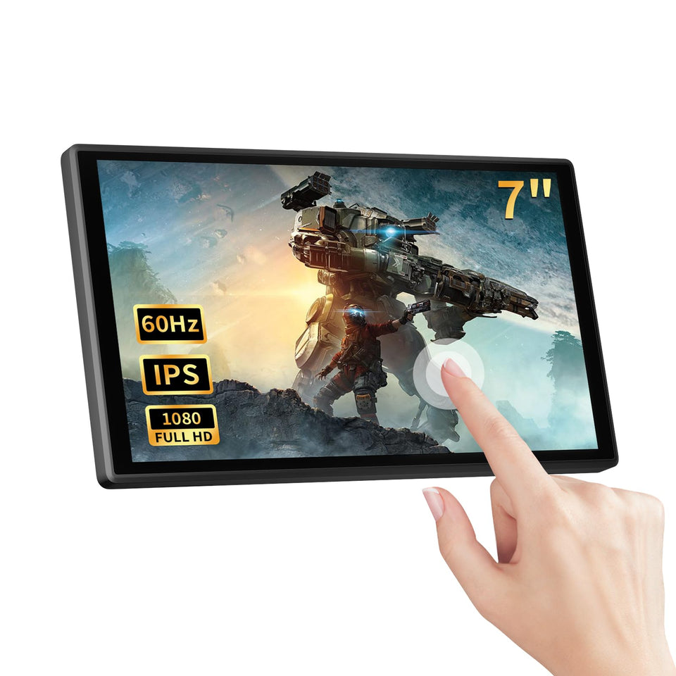 PeakDo 7-inch portable monitor with ultra-thin profile for easy travel.