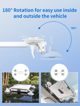 PeakDo Starlink Mini Mount uses dual-side suction for interior or exterior window surfaces.