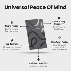 Pebblebee Card 5 slim side profile highlighting thinness and comfortable carry