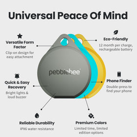 Pebblebee Clip 5 clipped to keys for quick finding and everyday convenience