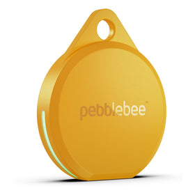 Pebblebee Clip 5 front view showing cream colors and compact clip benefit