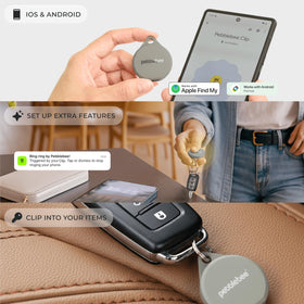 Pebblebee Clip 5 USB-C charging port ready to recharge and reduce battery waste