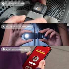 Pebblebee Halo attached to keyring as a defense keychain for everyday carry