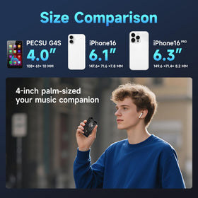 PECSU Android 14 MP3 player streaming Spotify and Amazon Music on the go.