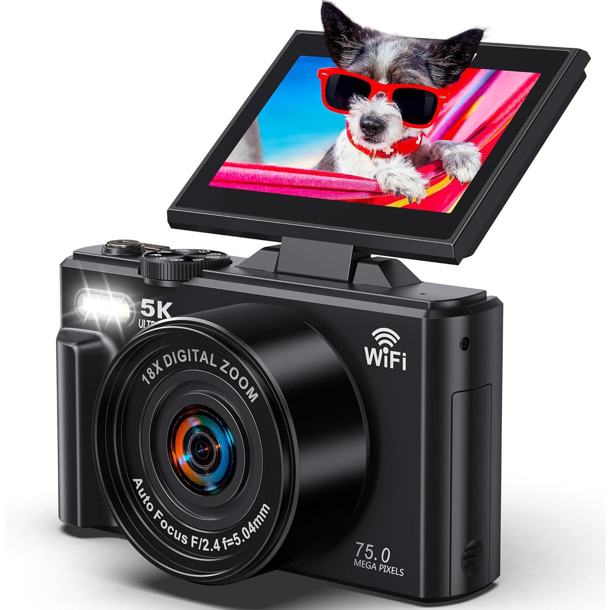 Pedtail digital camera 5k UHD 75mp shot delivers vivid detail for everyday photography.