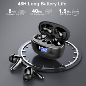 PEFUPEW earbuds worn during sports illustrating secure fit and sweat resistance
