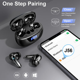 PEFUPEW earbuds used outdoors while running to show water resistance benefit