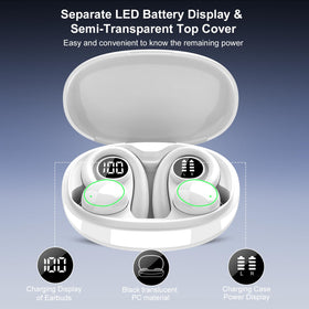 PEFUPEW earbuds with sweat droplets at gym, illustrates IP7 water resistance