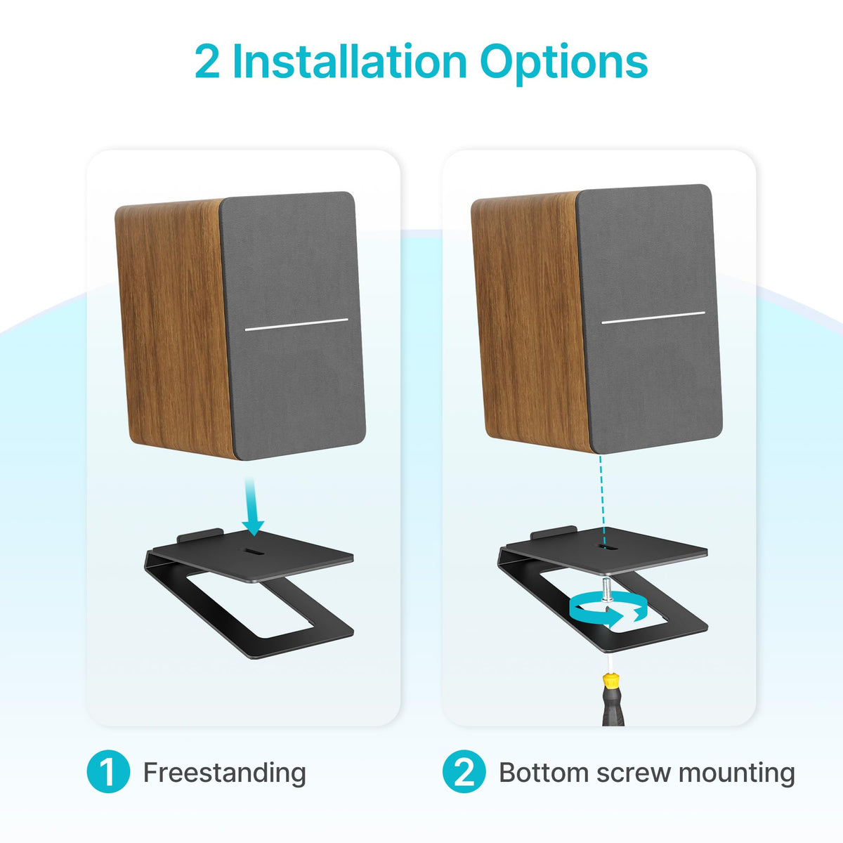 PEGZONE elevated surface minimizes desk vibrations for crisper sound.