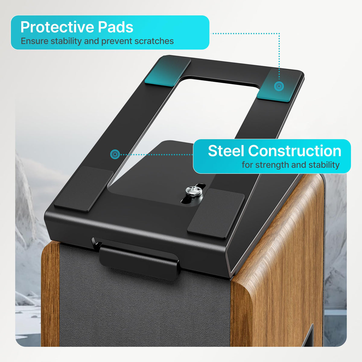 PEGZONE desk stand protective pad prevents scratches during use.