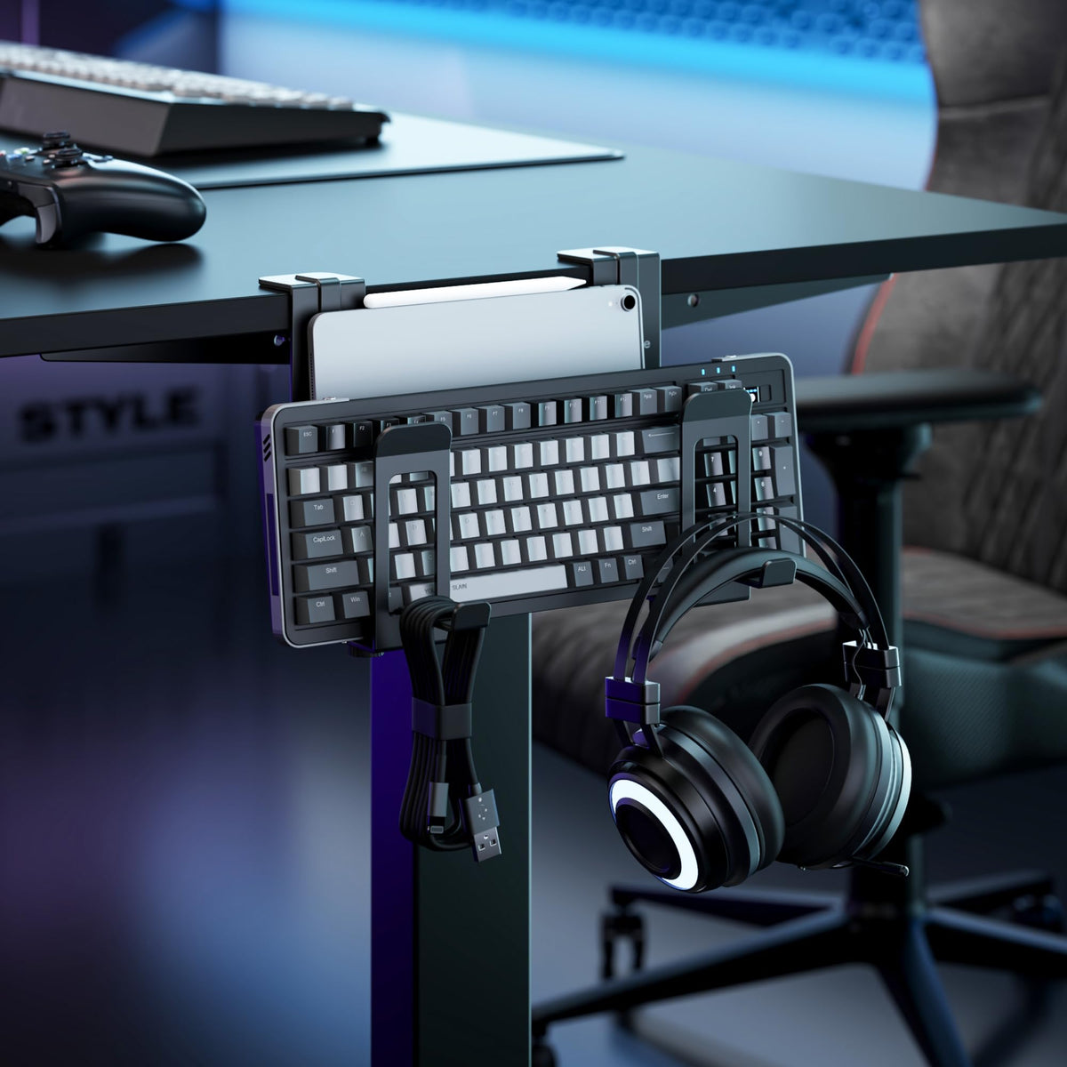 PEGZONE easy installation with silicone pads protects desks from scratches.