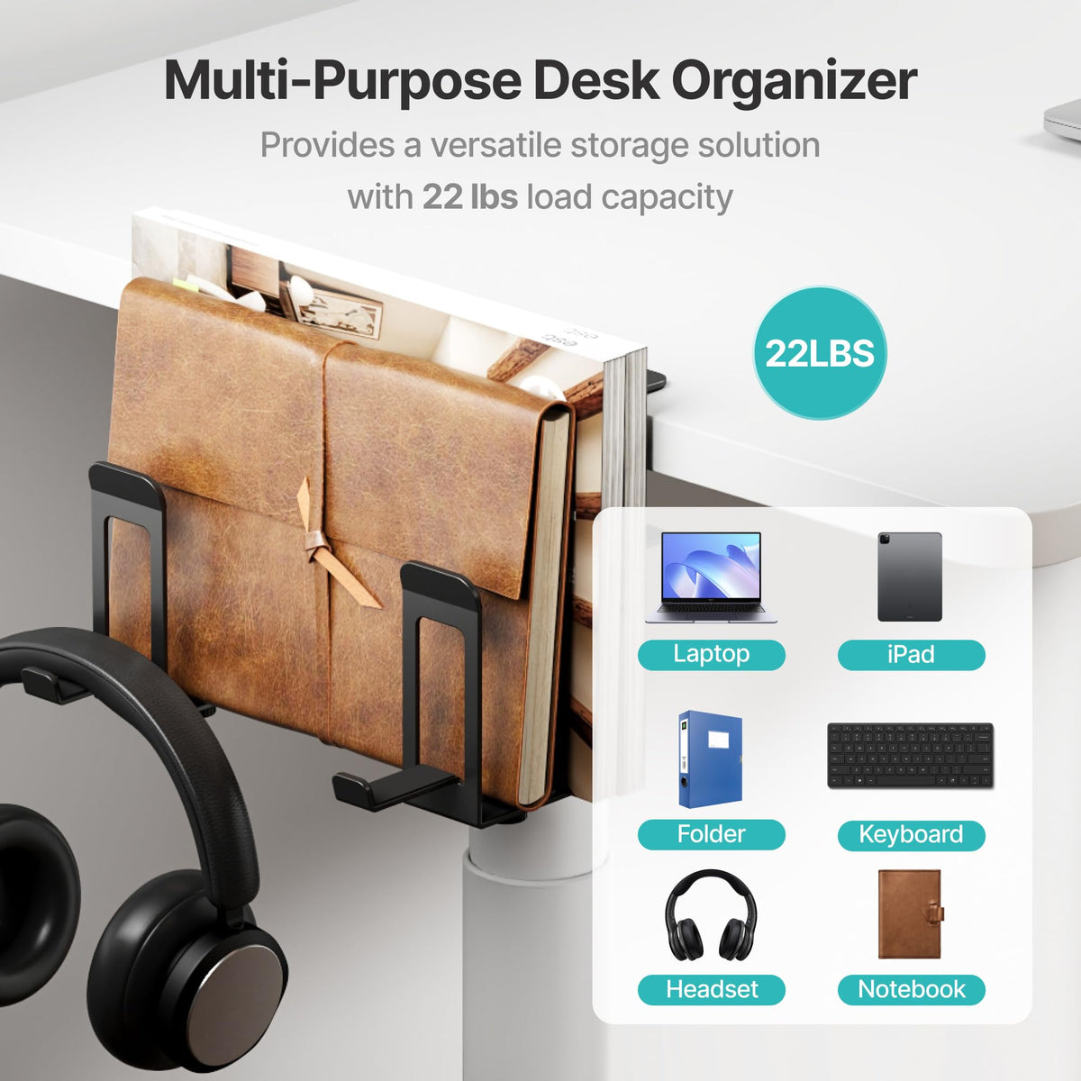 PEGZONE laptop organizer supports two laptops from ultra-thin to gaming models.