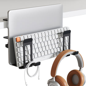 PEGZONE laptop stand vertical with two slots keeps laptops organized and within reach.