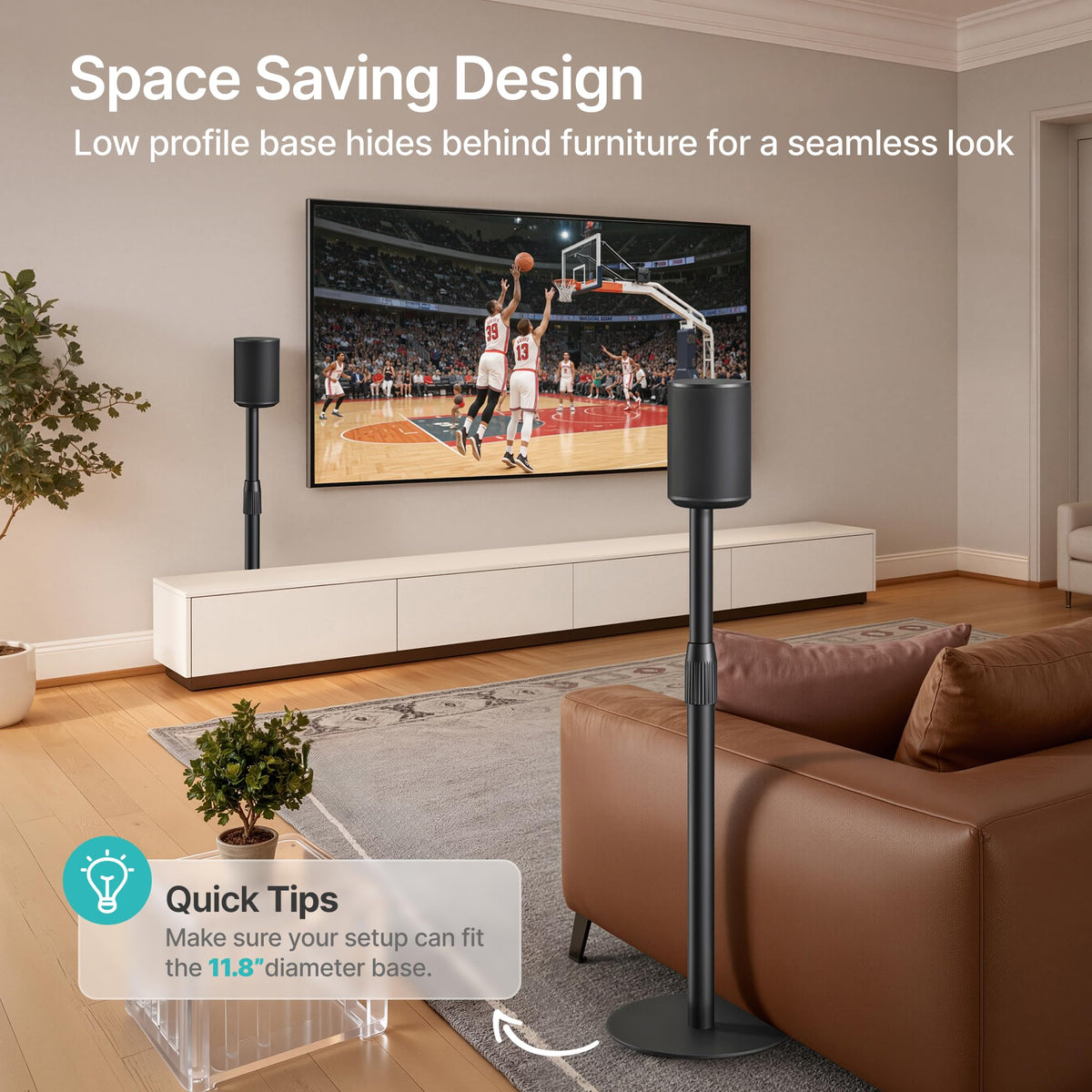 PEGZONE with SONOS Era 300 mounted showing improved listening position