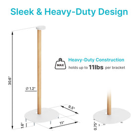 PEGZONE stand next to sofa showing scale and proper speaker height