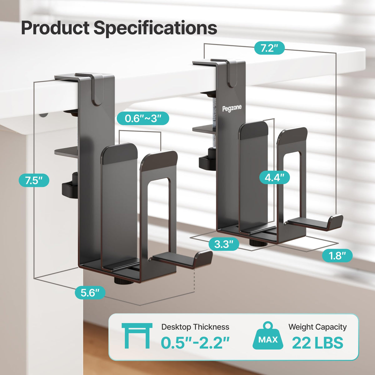 PEGZONE space-saving design suits home office, gaming corner, or bedroom setup.