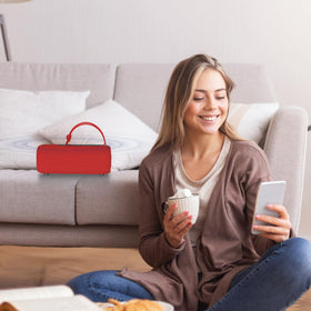 PEICHENG Bluetooth speaker AUX-in and built-in mic support hands-free calls.