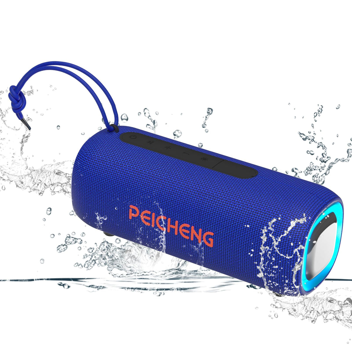 Peicheng Bluetooth Speaker blue front view for portable home listening