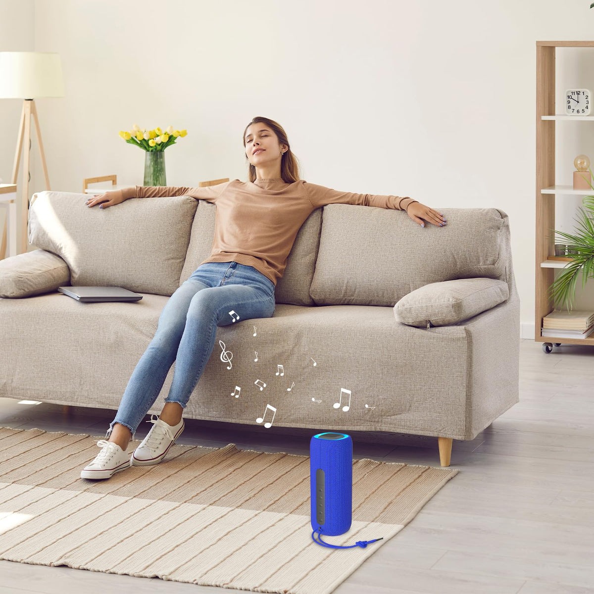 Peicheng Bluetooth Speaker LED rainbow lights synchronized with music