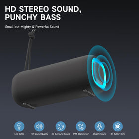 PEICHENG Bluetooth Speaker side-view for portable outdoor listening