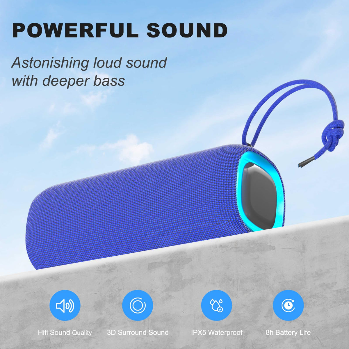 Peicheng Bluetooth Speaker with TWS pairing for immersive stereo