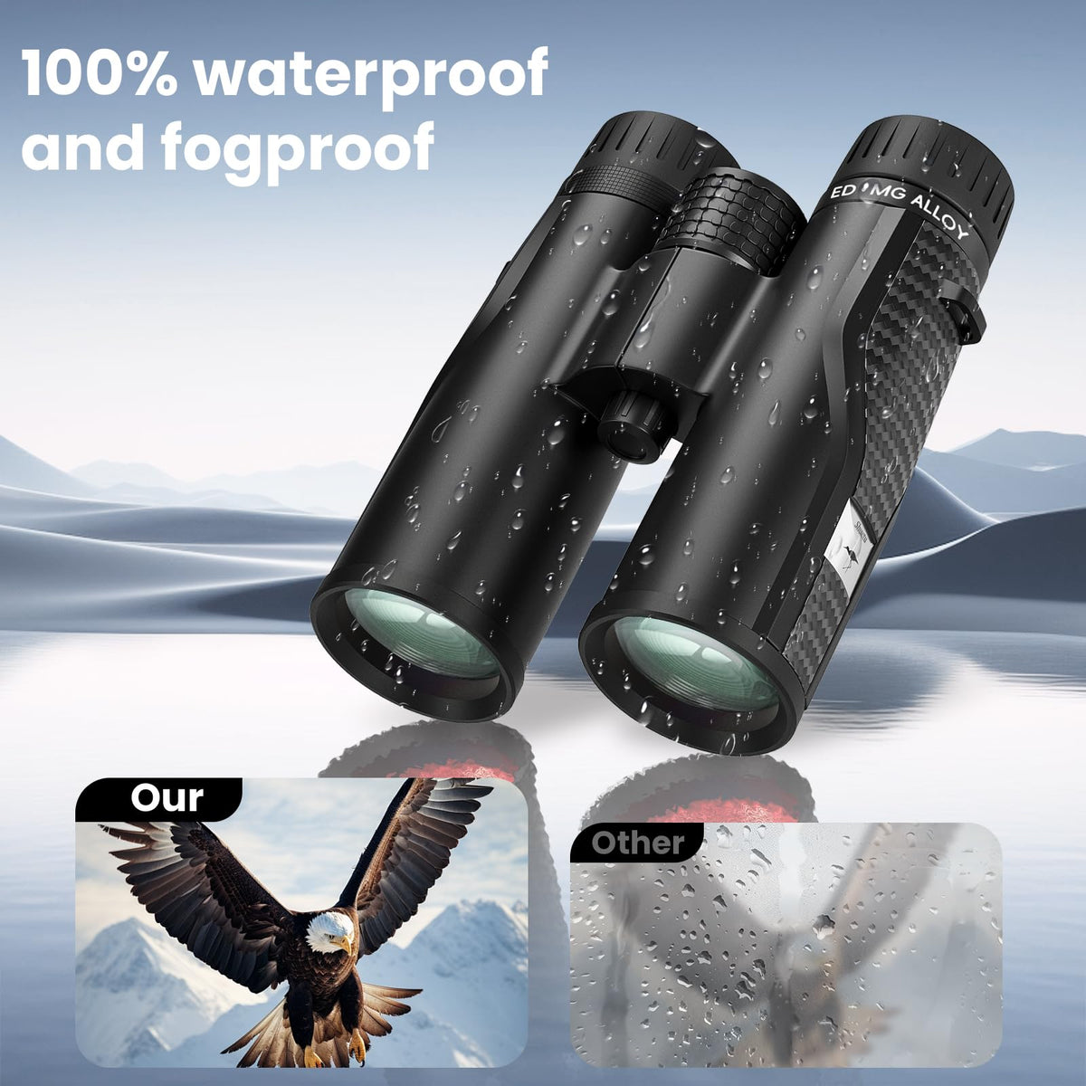 Peiketao ED HD Binoculars wide 24mm eyepieces for comfortable viewing.