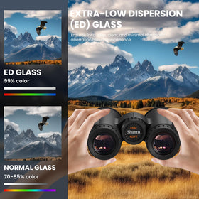 Peiketao ED HD Binoculars Bak4 prisms with phase coating boost contrast.